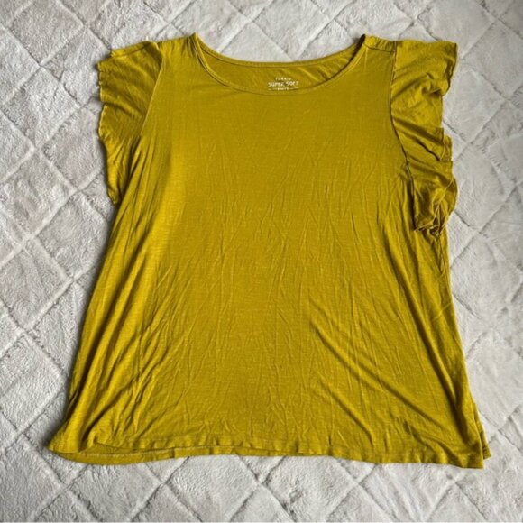 Torrid | Super Soft Bright Yellow Flutter Tee "Jade Citrus" | Size 2X - Picture 4 of 9